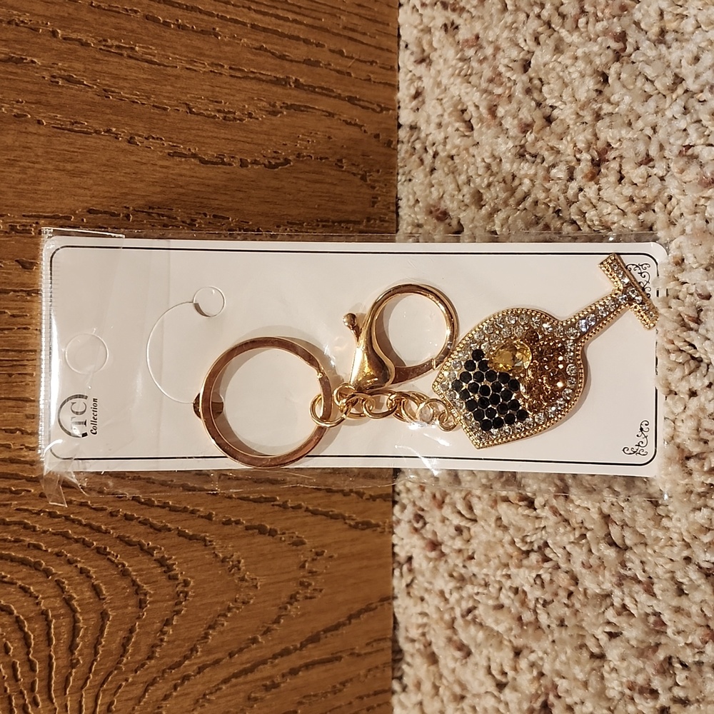 Wine glass bag charm